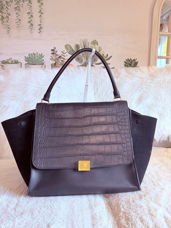 Givenchy Handbags - Givenchy Trapeze Croc-Embossed Top-Handle Bag